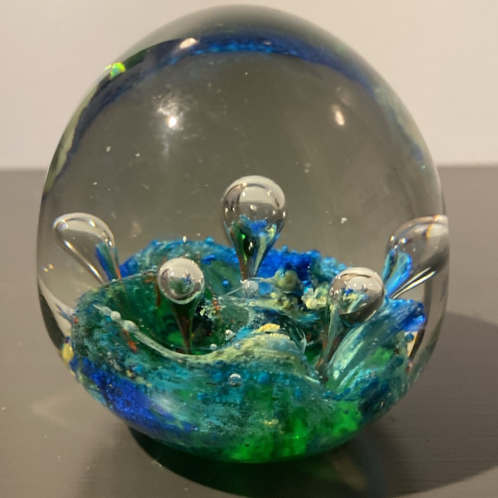 Blue/Green/Clear Paper Weight